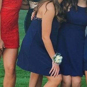 Navy Blue Lulus shift homecoming dress